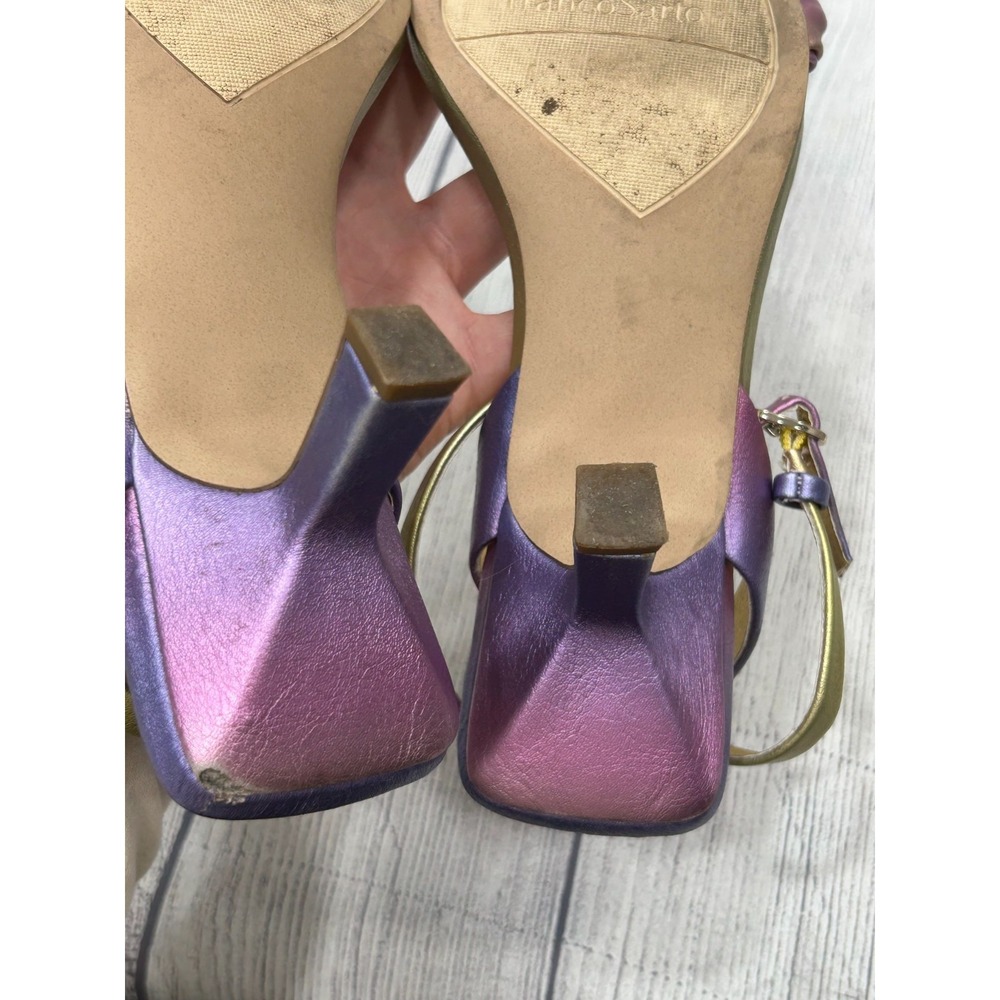 Franco Sarto Belana Womens Heels 10M Rainbow Metallic Ankle Strap Kitten Heel - Picture 11 of 13
